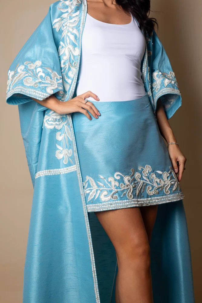 Blue Lotas Mini Skirt